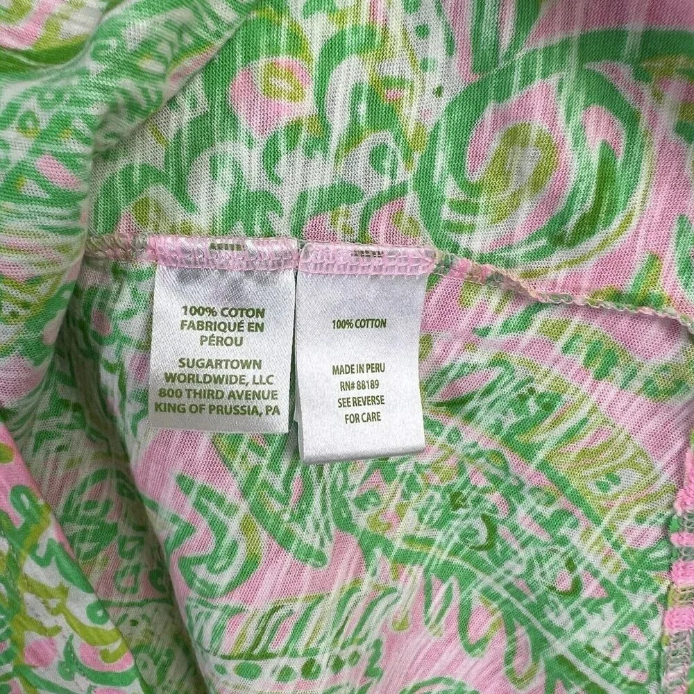 Lilly Pulitzer Madevilla Baby Top NWT XS Green Tropical Pineapple‎ Short Sleeve - Picture 12 of 12
